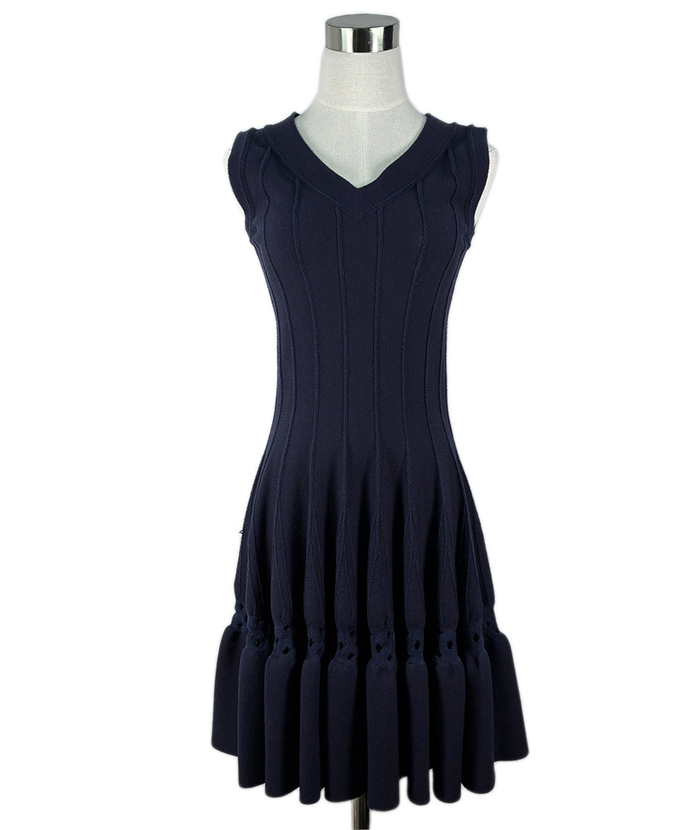 alaia blue dress Blue Peplum Mini Dress