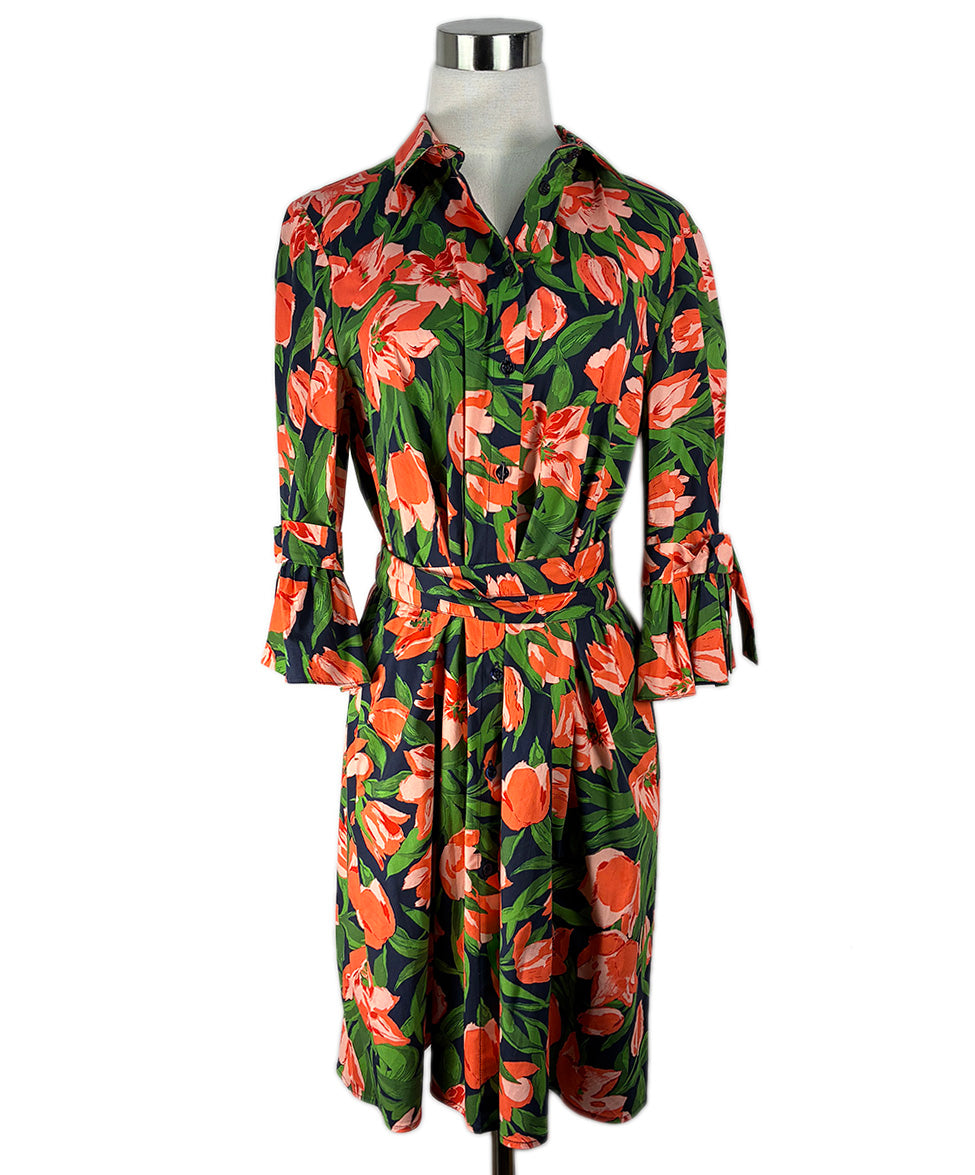 carolina herrera dress Carolina Herrera Navy Floral Cotton Dress sz6 l Michael's Luxury Consignment – Michael's Consignment NYC