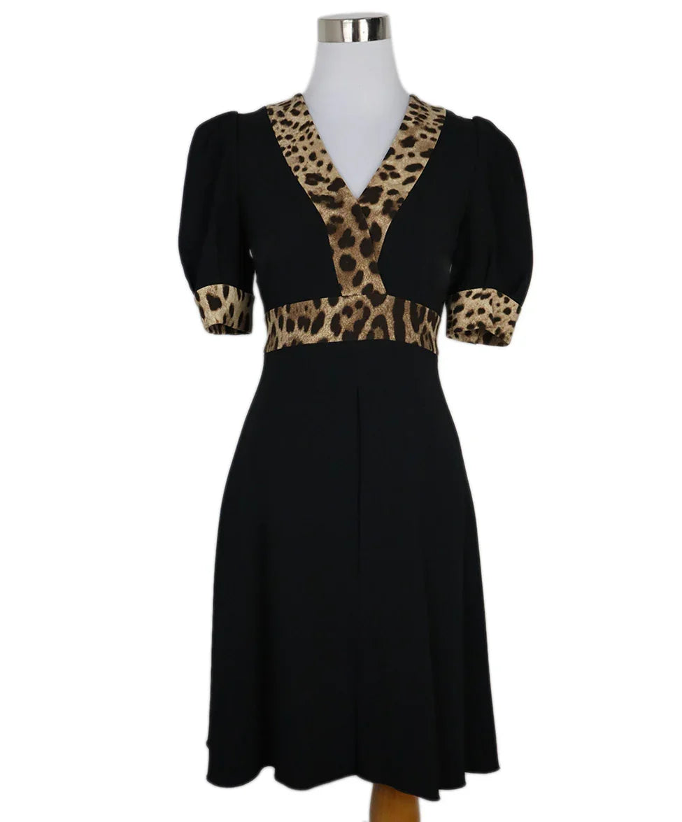 Dolce & Gabbana Black Leopard Print Dress sz 0 l Michael's Luxury Consignment Michael's Consignment NYC Dolce & Gabbana Black Leopard Print Dress sz 0 l Michael's Luxury Consignment Michael's Consignment NYC