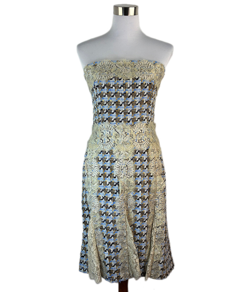 Dolce & Gabbana Neutral Beige Blue Viscose Cotton Tweed Dress sz 6 l Michael's Luxury Consignment – Michael's Consignment NYC Dolce & Gabbana Neutral Beige Blue Viscose Cotton Tweed Dress sz 6 l Michael's Luxury Consignment – Michael's Consignment NYC