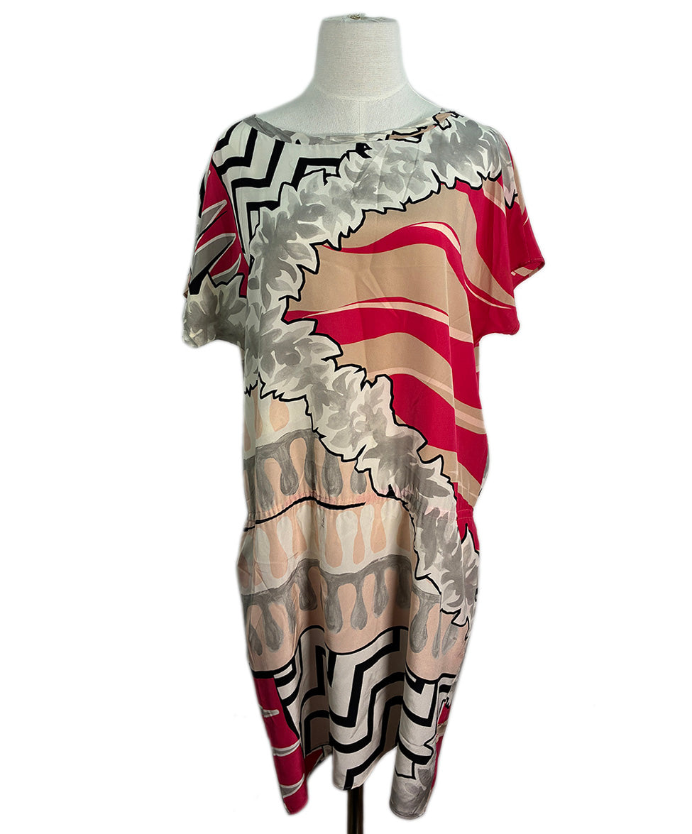 Emilio Pucci Pink Grey White Silk Dress sz 4 l Michael's Luxury Consignment – Michael's Consignment NYC Emilio Pucci Pink Grey White Silk Dress sz 4 l Michael's Luxury Consignment – Michael's Consignment NYC