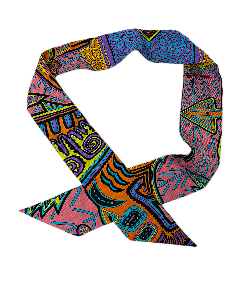 Hermes Twilly Vibrant Multi Color Scarf l Michael's Luxury