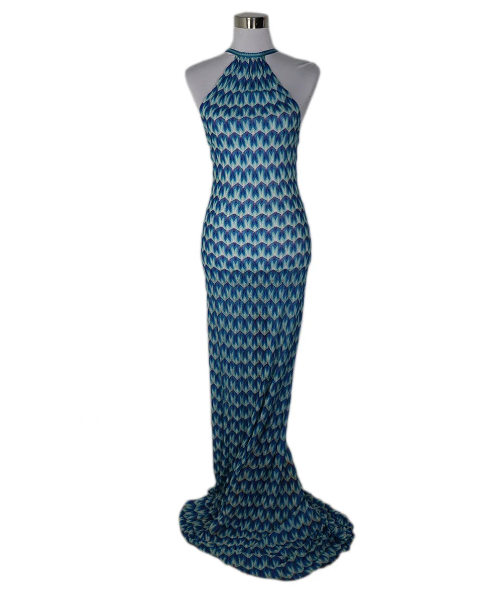 Missoni Long Blue Peacock Viscose Dress sz 2 l Michael's Luxury Consignment Michael's Consignment NYC Missoni Long Blue Peacock Viscose Dress sz 2 l Michael's Luxury Consignment Michael's Consignment NYC