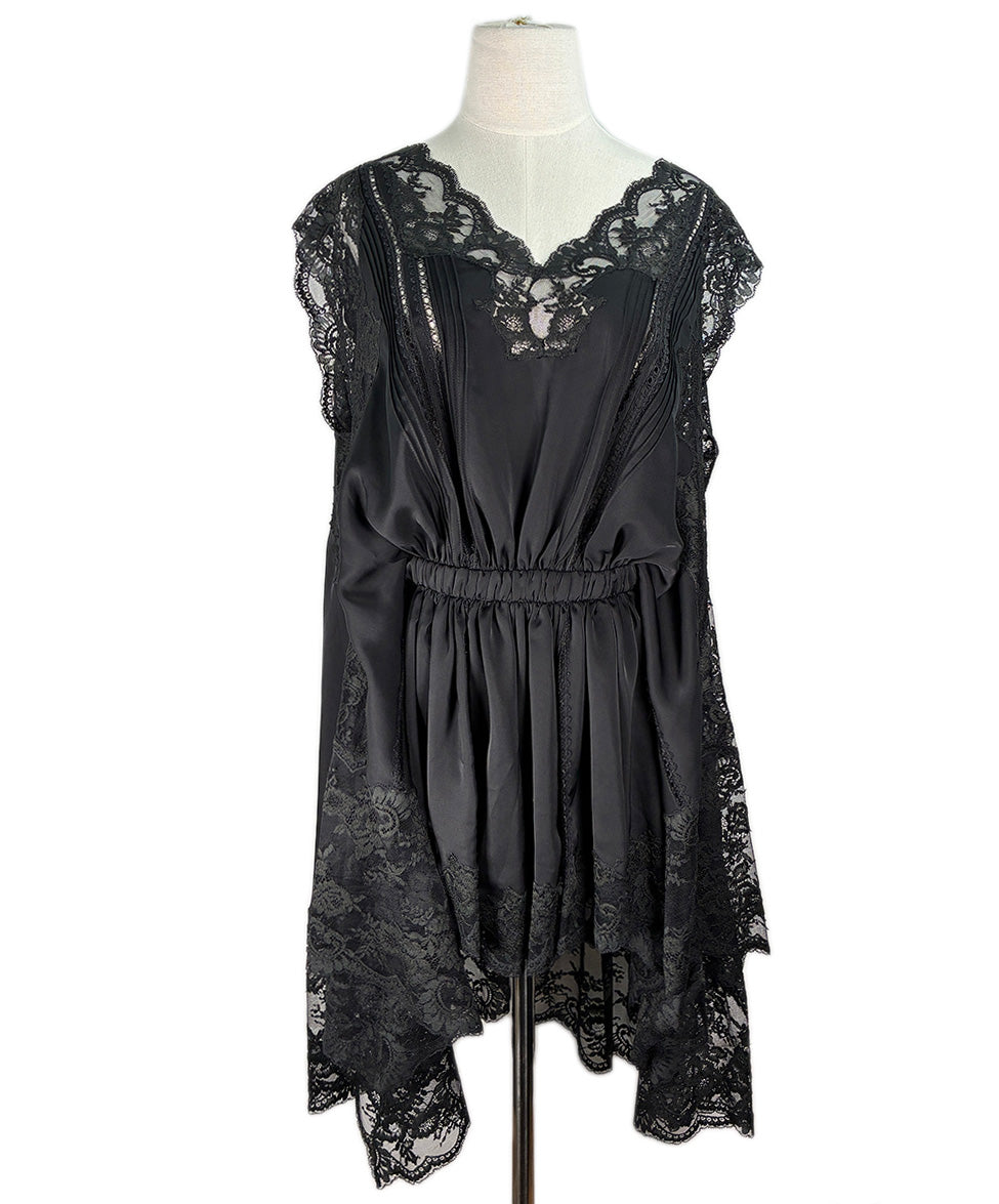 Paco Rabanne Black Lace Trim Tunic Sz 4 l Michael's Luxury Consignment Michael's Consignment NYC Paco Rabanne Black Lace Trim Tunic Sz 4 l Michael's Luxury Consignment Michael's Consignment NYC