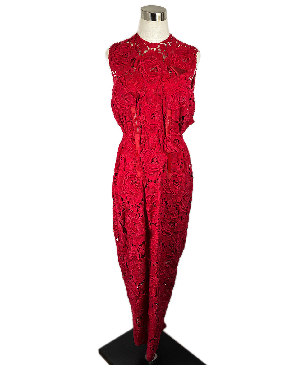 Prada Red Floral Cotton Applique Dress sz4 l Michael's Luxury Consignment –  Michael's Consignment NYC
