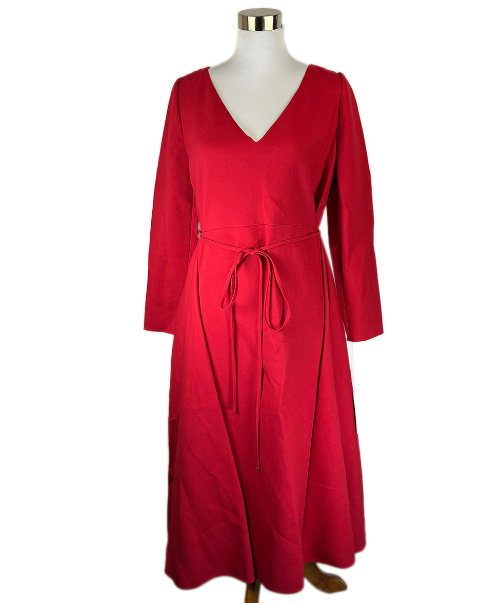red wool dress Valentino Red Wool Silk Dress Sz 8 l Michael's Luxury Consignment – Michael's Consignment NYC