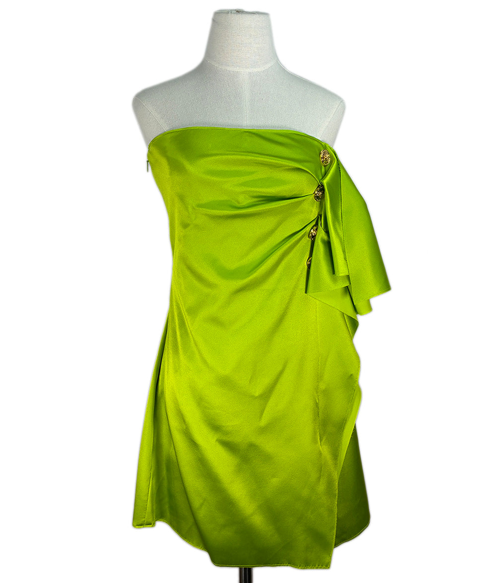 Versace Green Viscose Silk Dress sz 10 l Michael's Luxury Consignment Michael's Consignment NYC Versace Green Viscose Silk Dress sz 10 l Michael's Luxury Consignment Michael's Consignment NYC