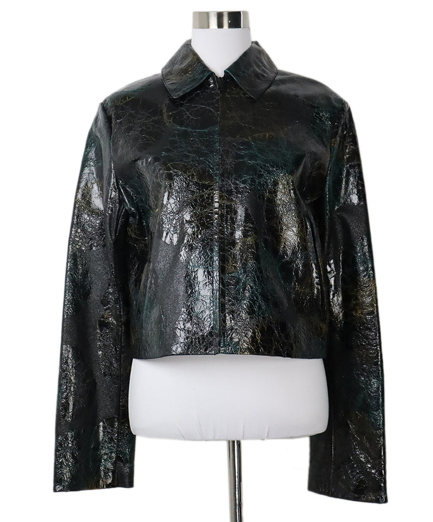 Acne Studios Black Distressed Leather Jacket 