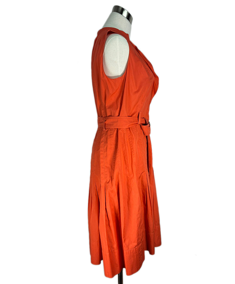 akris punto dress Akris Punto Orange Cotton W/Belt Dress sz 10