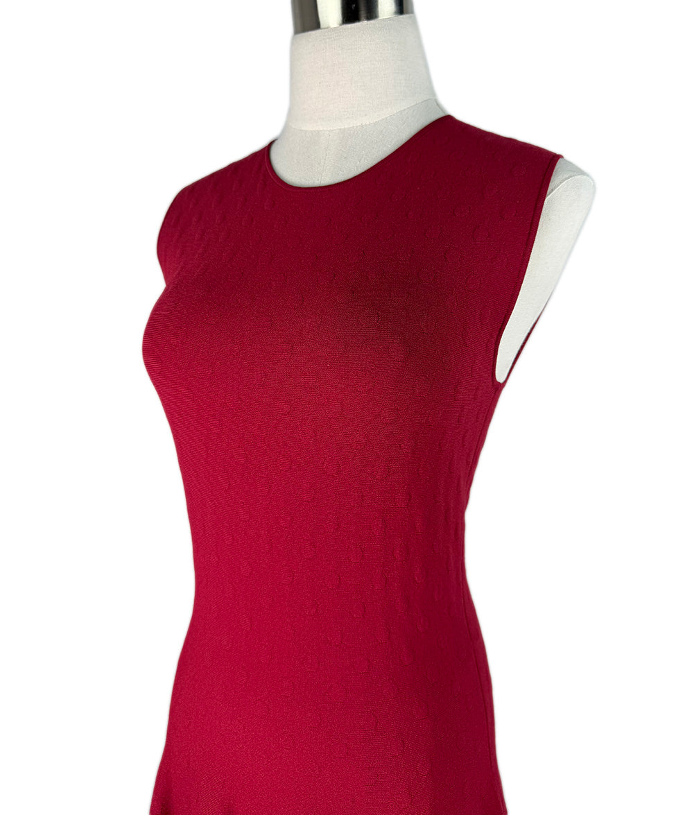 akris punto red dress Akris Punto Sleeveless Belted Taffeta Midi Dress, Red, Women's, 6, Cocktail & Party Wedding Guest Dresses Sleeveless Dresses
