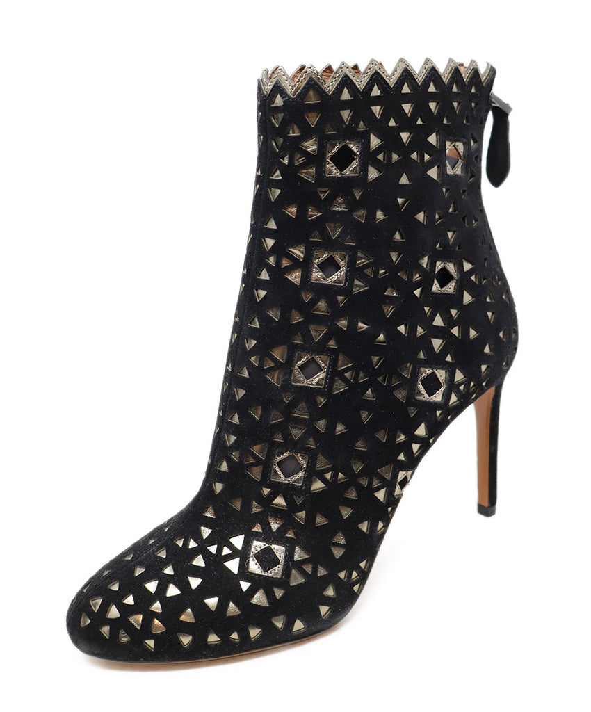 Alaia Black Suede Cutwork Boots 