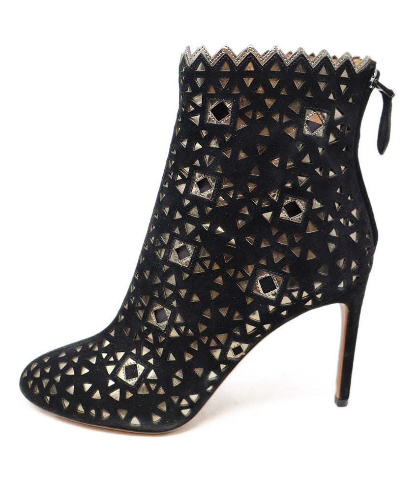 Alaia Black Suede Cutwork Boots 1