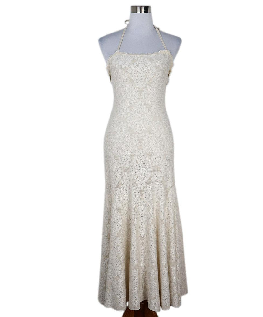 Alaia Neutral Cream & White Knit Dress 