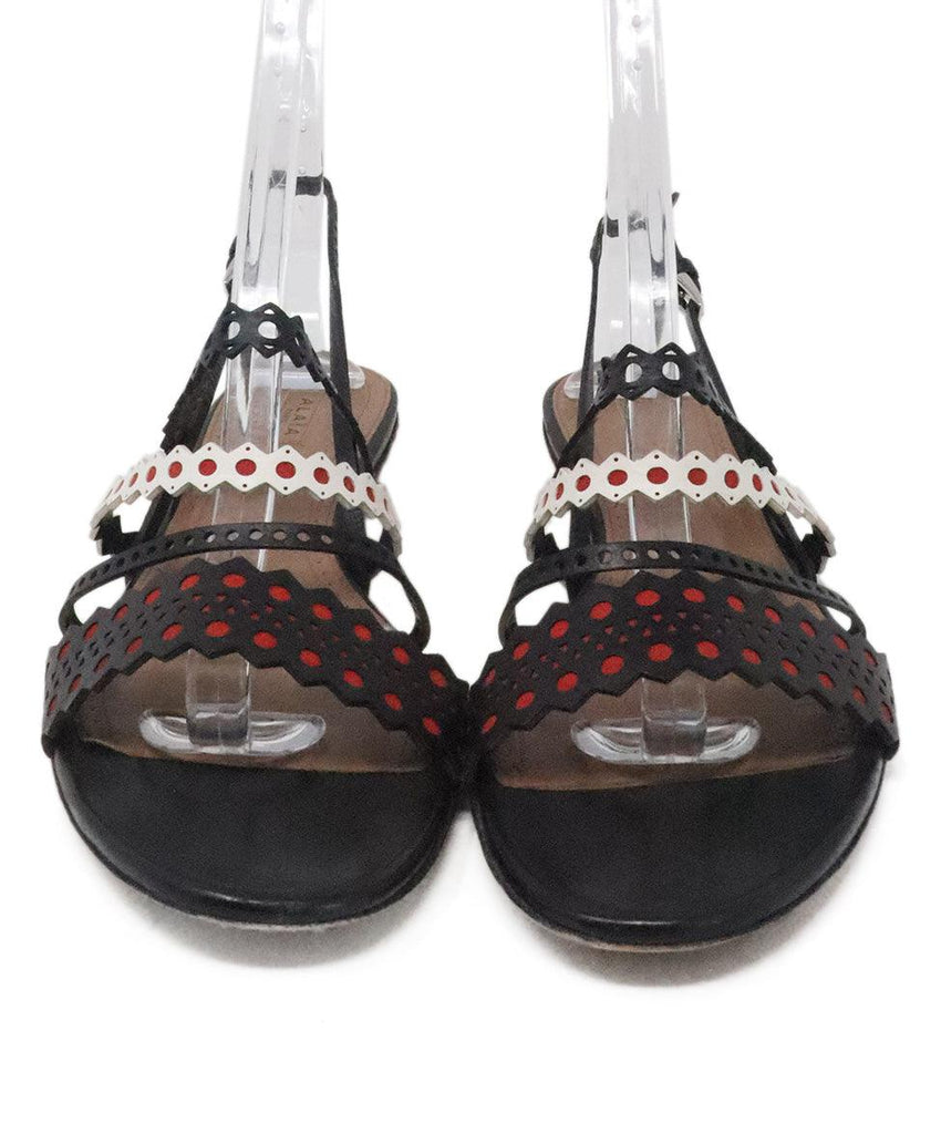 Alaia Black & Red Leather Sandals 3