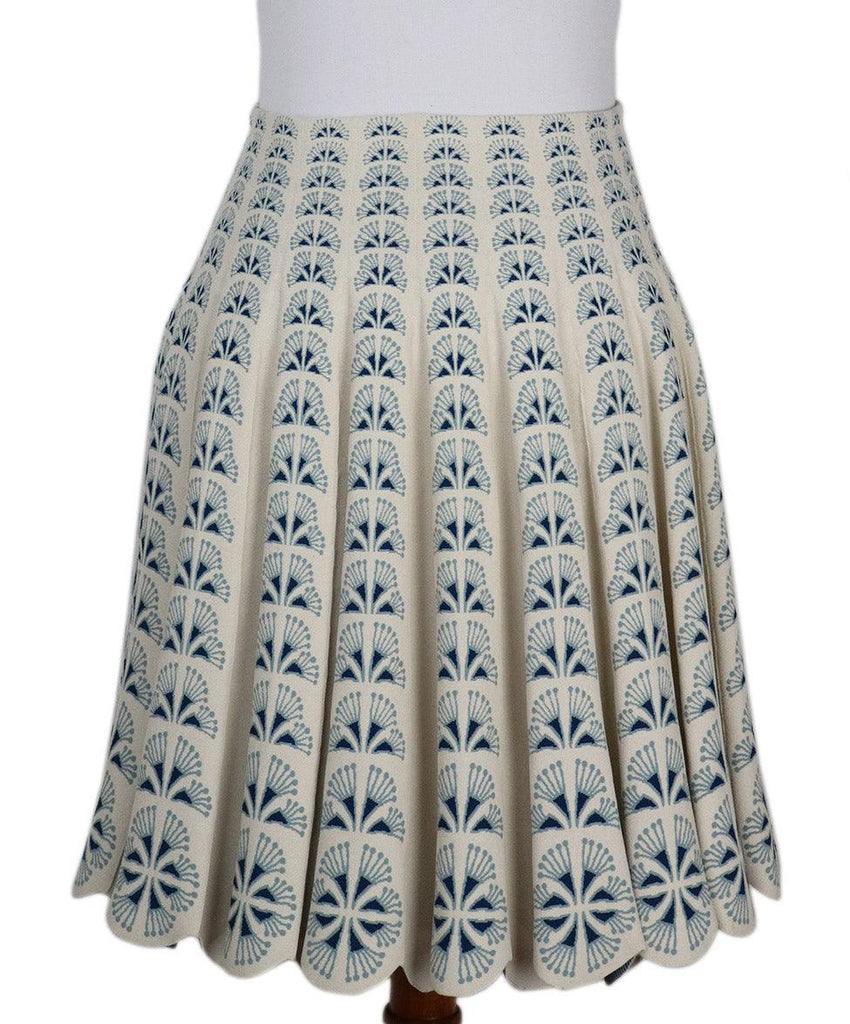 Alaia Cream & Blue Print Skirt 