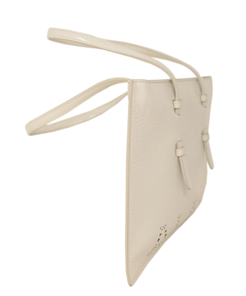 Alaia White Cutout Patent Leather Handbag 1