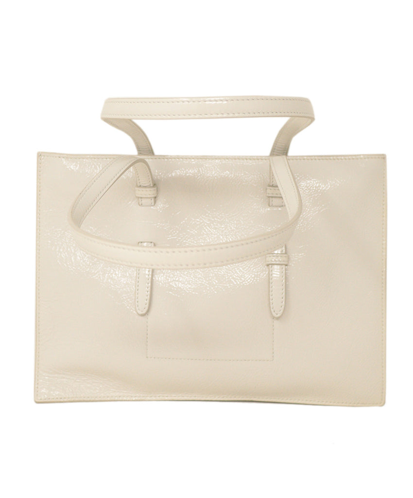 Alaia White Cutout Patent Leather Handbag 2