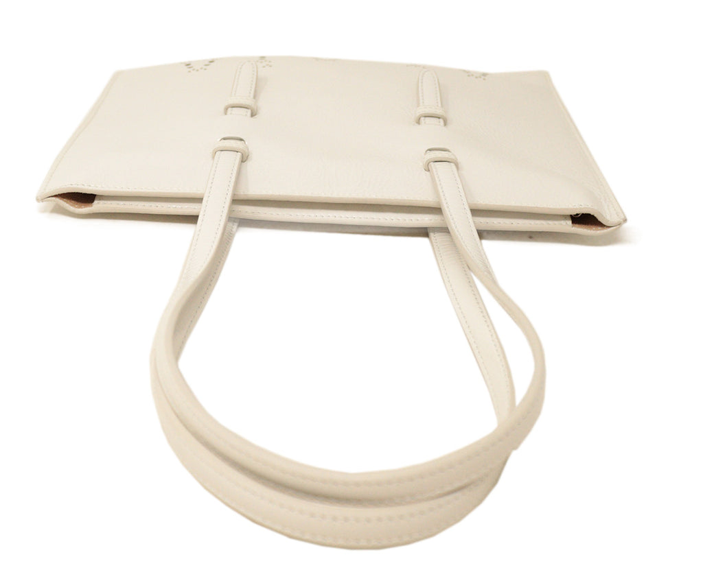 Alaia White Cutout Patent Leather Handbag 4