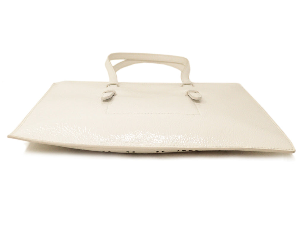 Alaia White Cutout Patent Leather Handbag 3