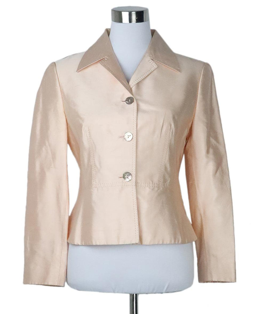 Alberta Ferretti Peach Silk Blazer sz 4 - Michael's Consignment NYC