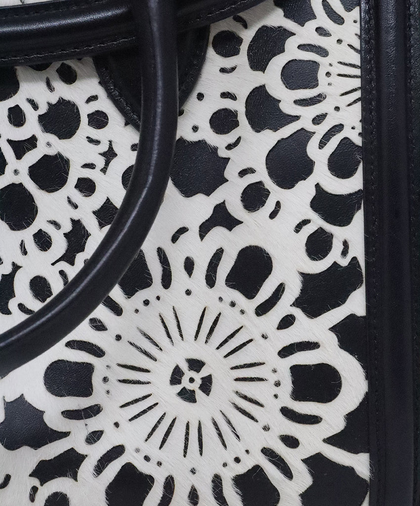 Alexander McQueen B&W Cutwork Satchel 7