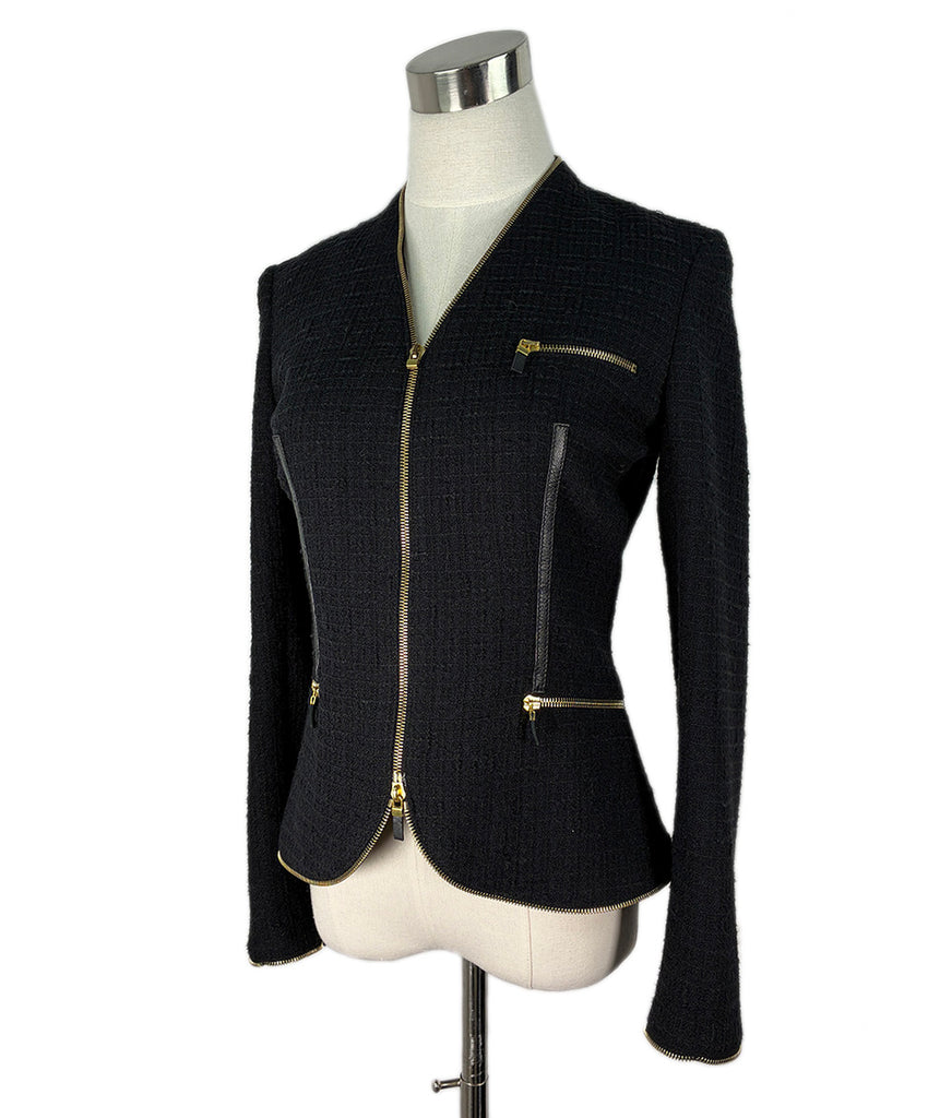 Alexander McQueen Fall/Winter 2003 Tweed Zipper Blazer Jacket sz40