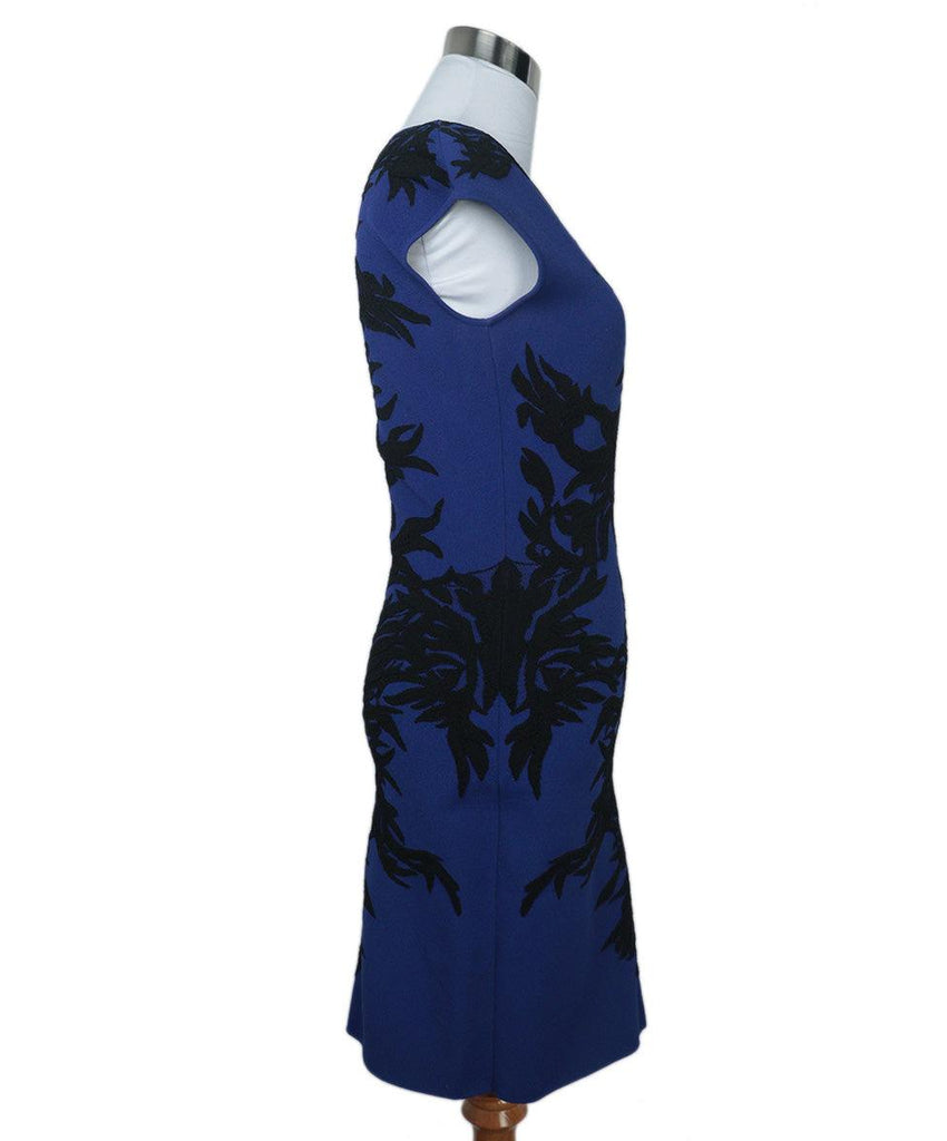 Alexander McQueen Blue & Black Wool Dress 1