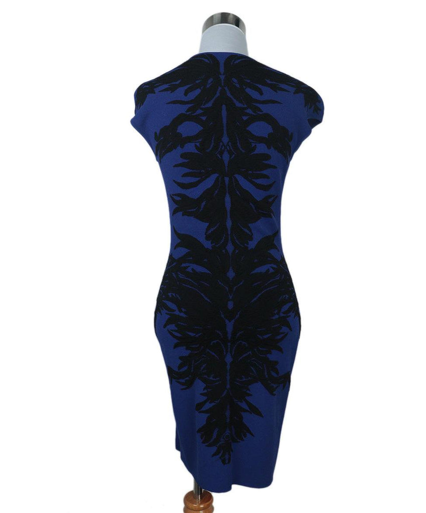 Alexander McQueen Blue & Black Wool Dress 2