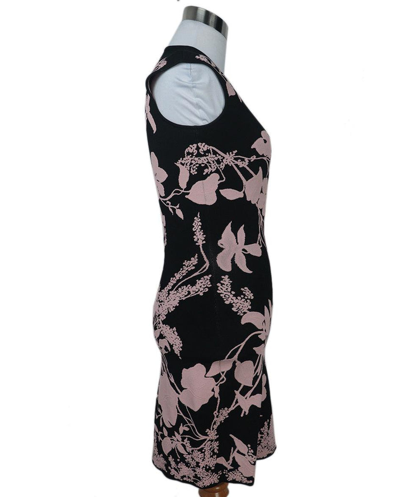 Alexander McQueen Black & Pink Floral Print Dress 1