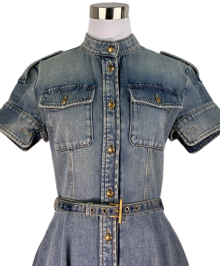 Alexander McQueen Blue Denim dress W/Belt and W/Garment Bag sz 6 l  Michael's Luxury Consignment – Michael's Consignment NYC