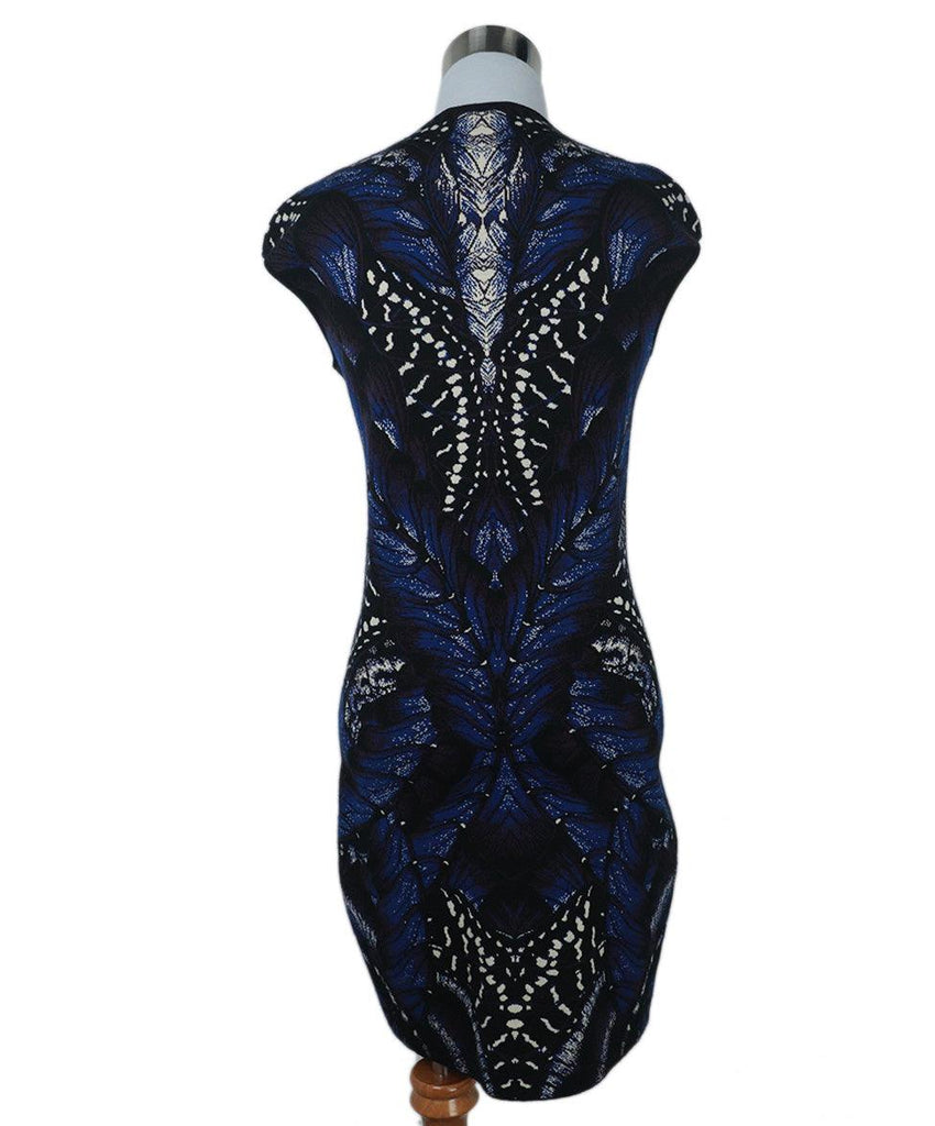 Alexander McQueen Blue & Purple Print Wool Dress 2