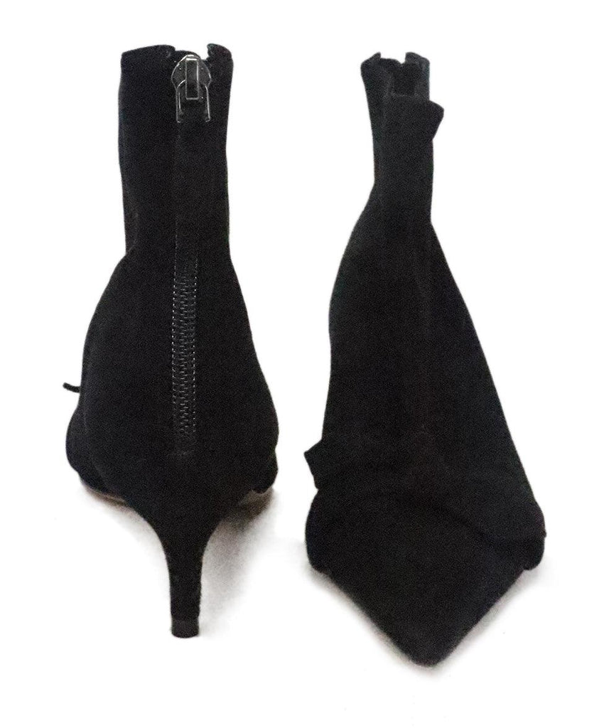 Alexandre Birman Black Suede Bow Booties 2