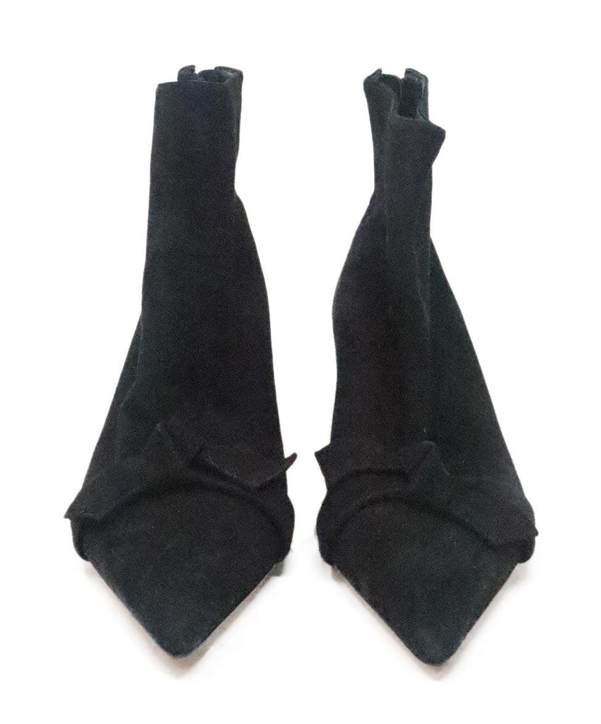 Alexandre Birman Black Suede Bow Booties 3