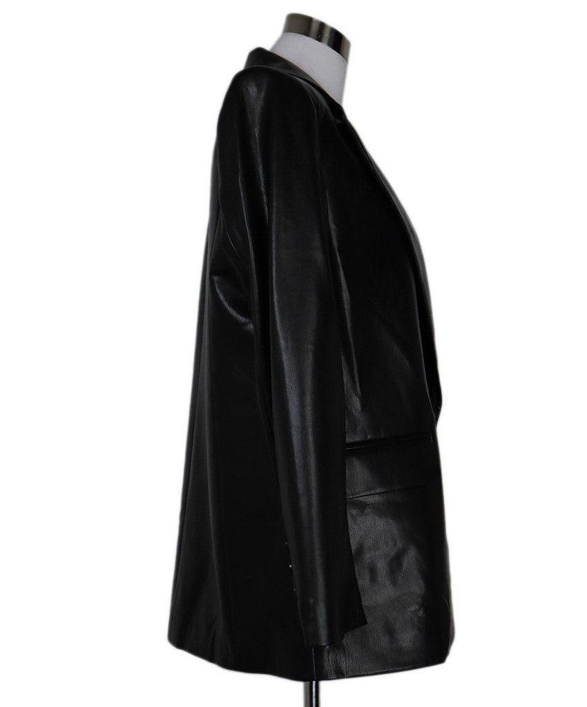 Alice + Olivia Black Vegan Leather Blazer 1