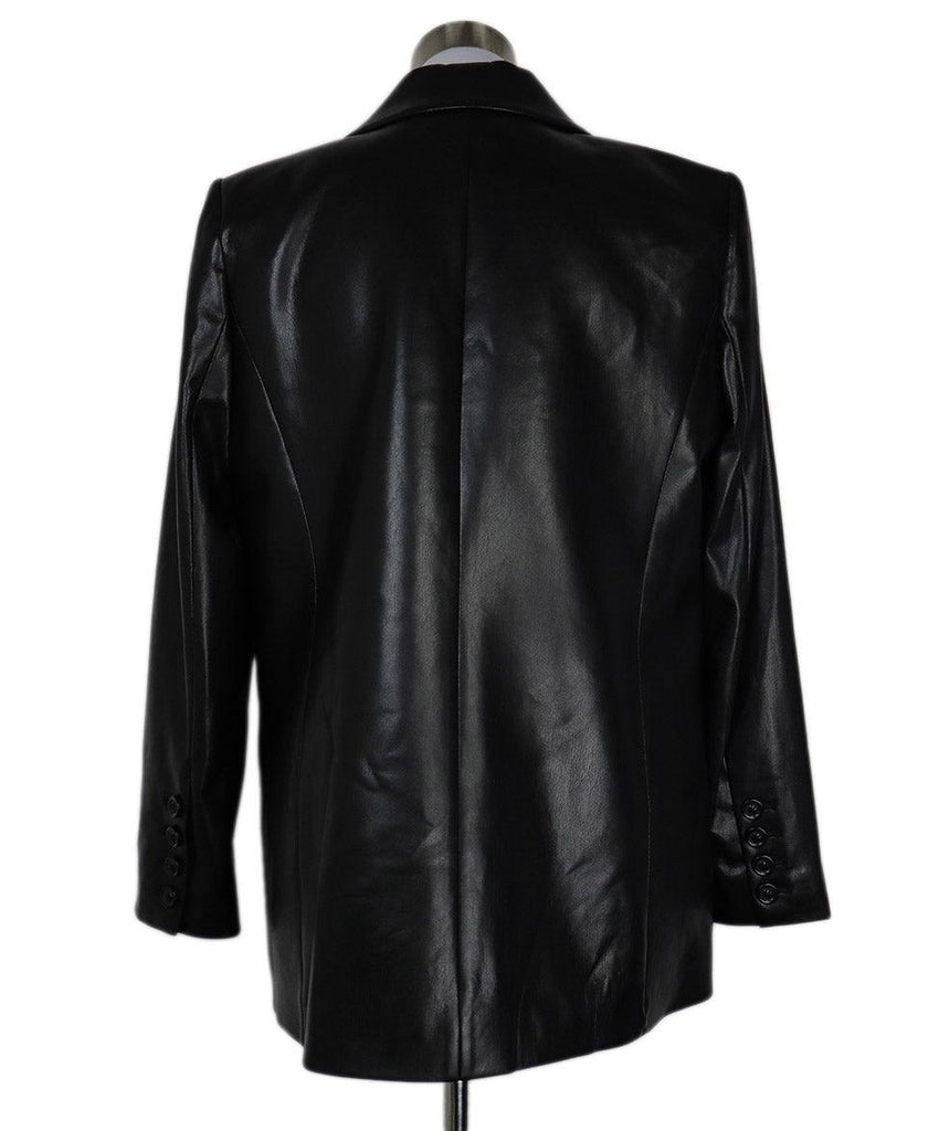 Alice + Olivia Black Vegan Leather Blazer 2