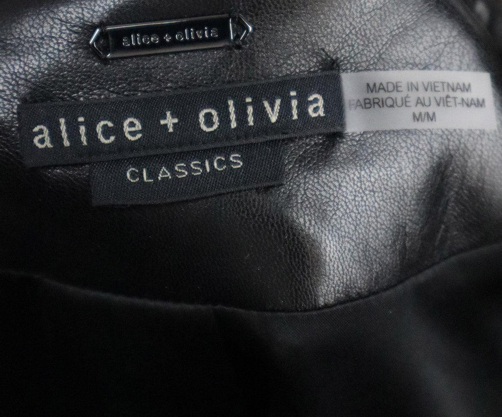 Alice + Olivia Black Vegan Leather Blazer 3