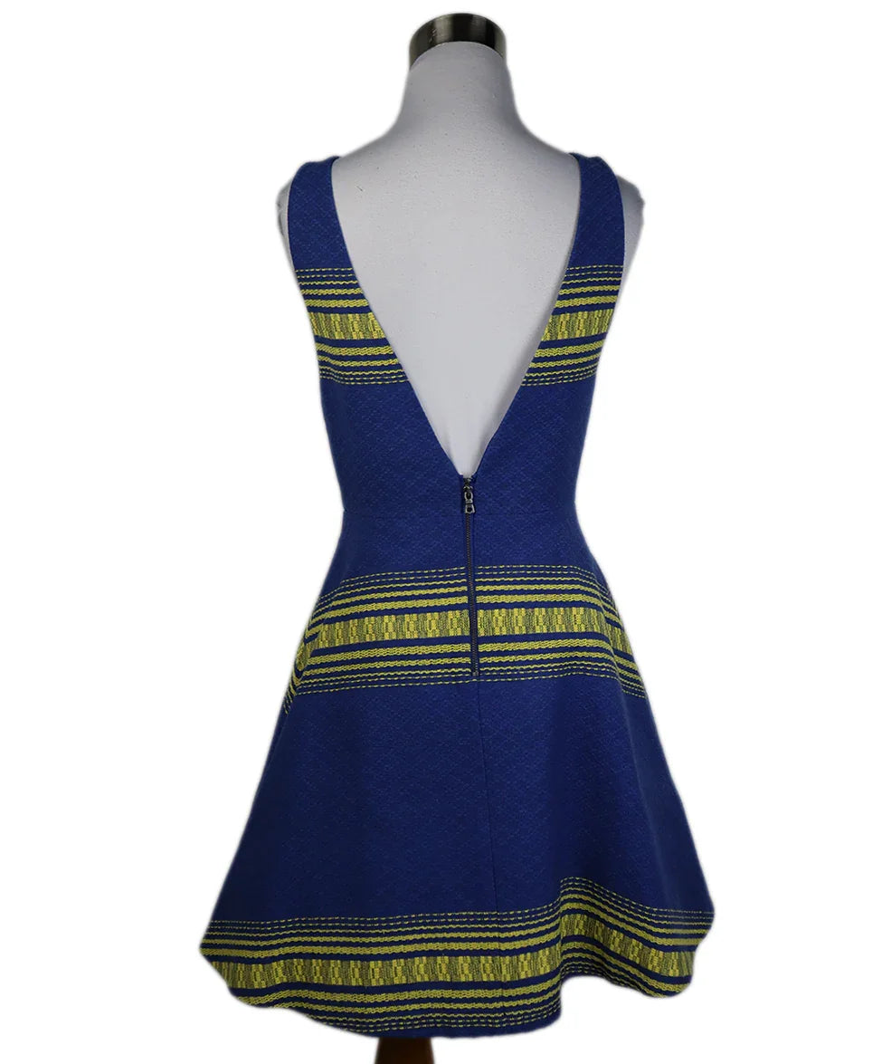 navy blue and yellow dress Alice + Olivia Blue and Yellow Cotton Stripes Sleeveless Dress sz 2 l  Michael's Luxury Consignment – Michael's Consignment NYC