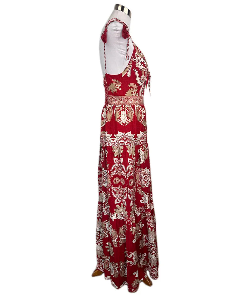 Alice + Olivia Red Print Cotton Dress sz6 l Michael's Luxury Consignment   Michael's Consignment NYC