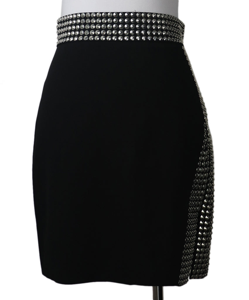 Alice + Olivia Black Viscose Studs Skirt 