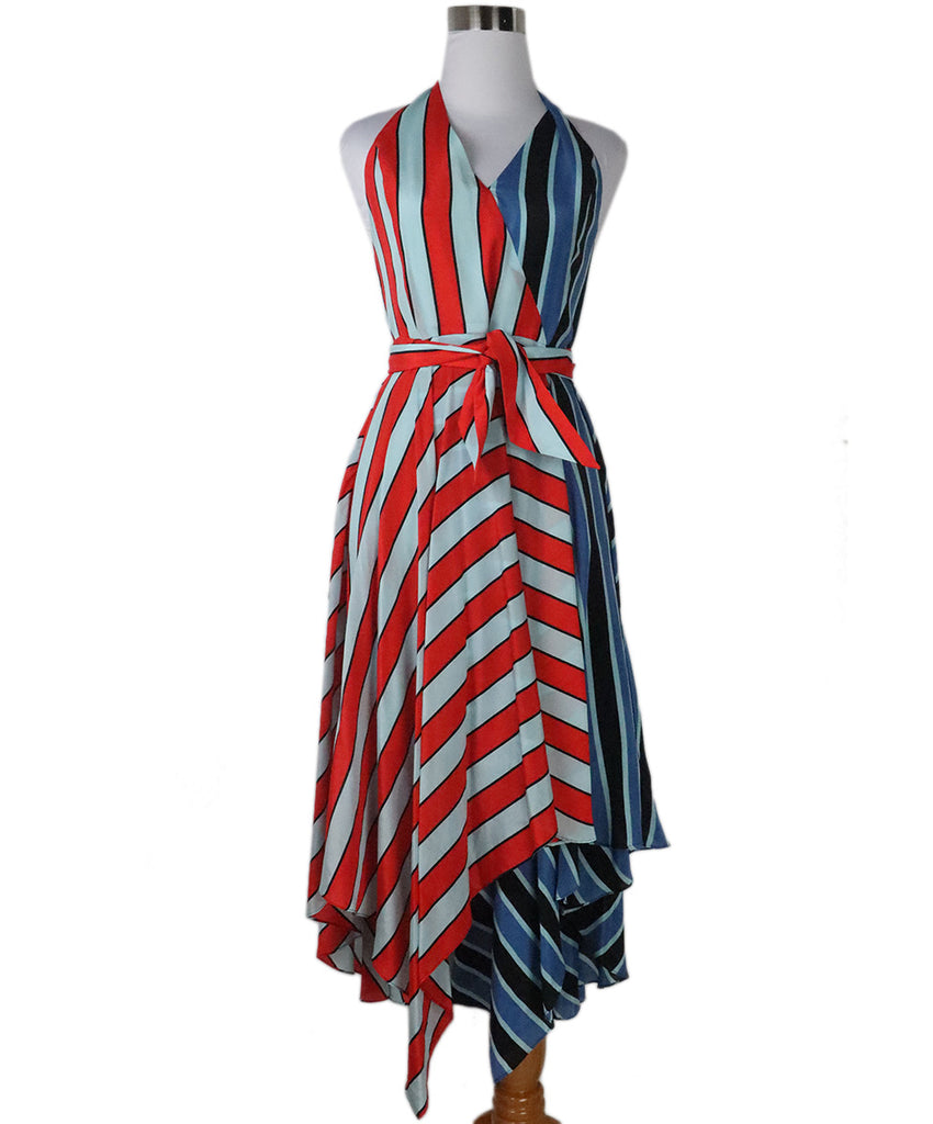 Alice + Olivia Blue & Red Striped Dress 