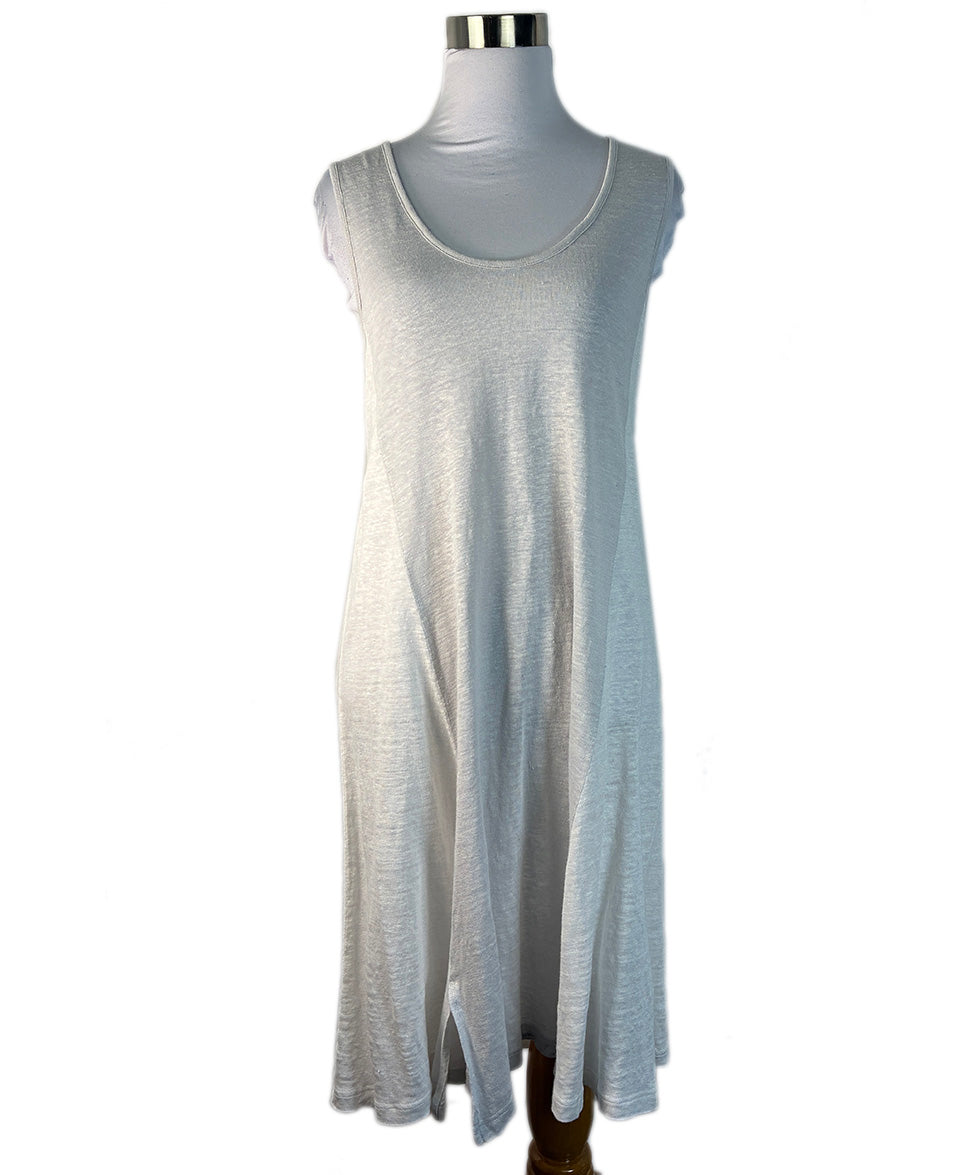 amina sleeveless midi dress Amina Rubinacci Grey White Cotton Knit Dress sz 6 l Michael's Luxury  Consignment – Michael's Consignment NYC
