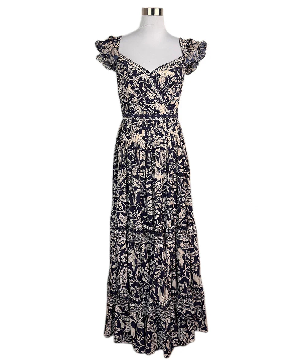 Andres Otalora Navy Floral Dress sz6 l Michael's Luxury Consignment –  Michael's Consignment NYC