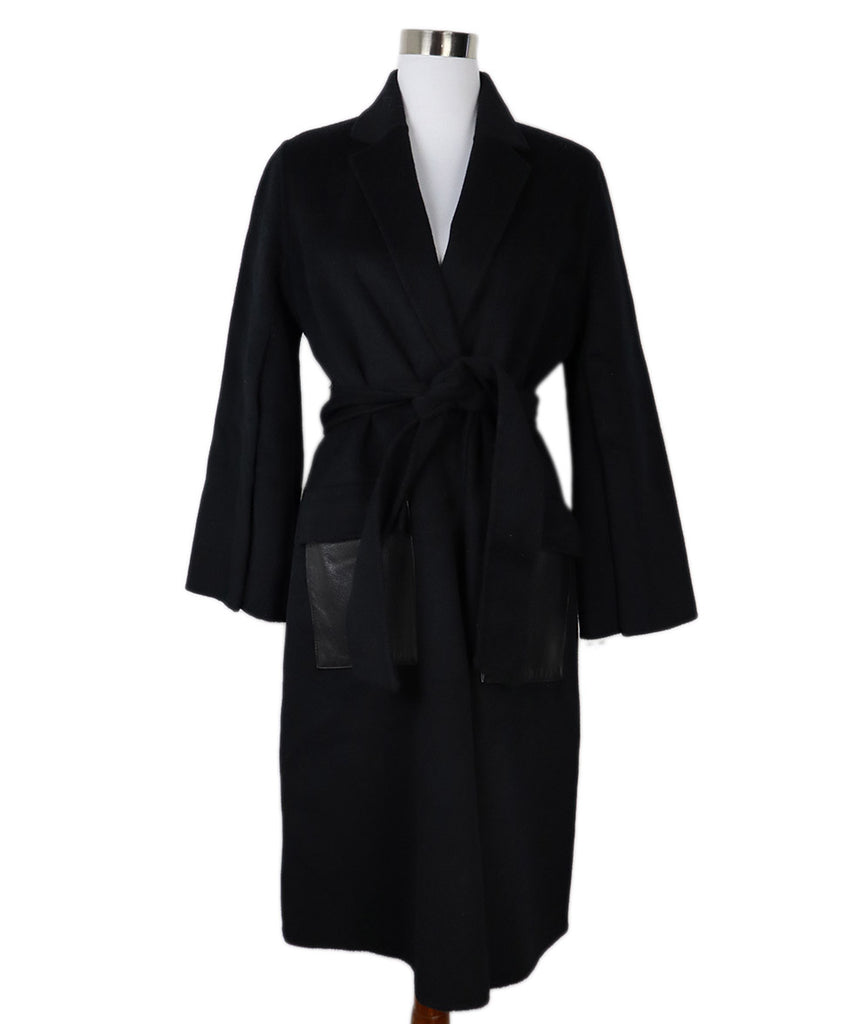 Anne Fontaine Black Wool & Cashmere Coat 