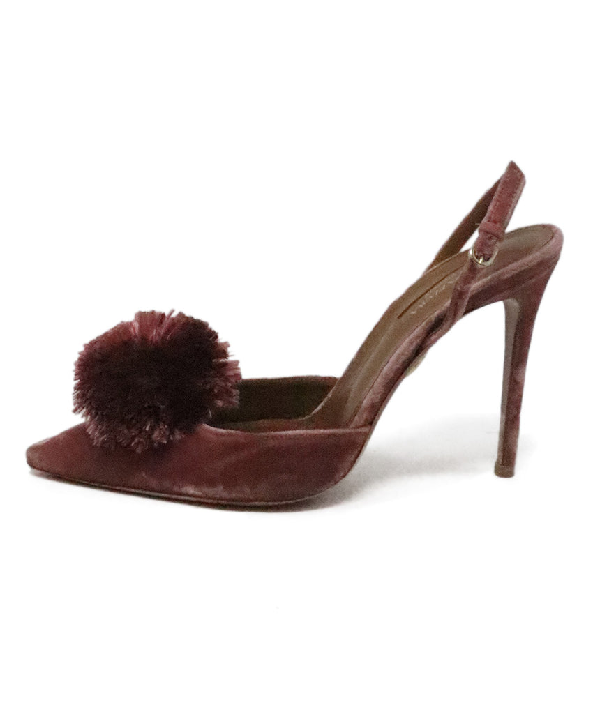 Aquazzura Mauve Velvet Slingback Heels 1