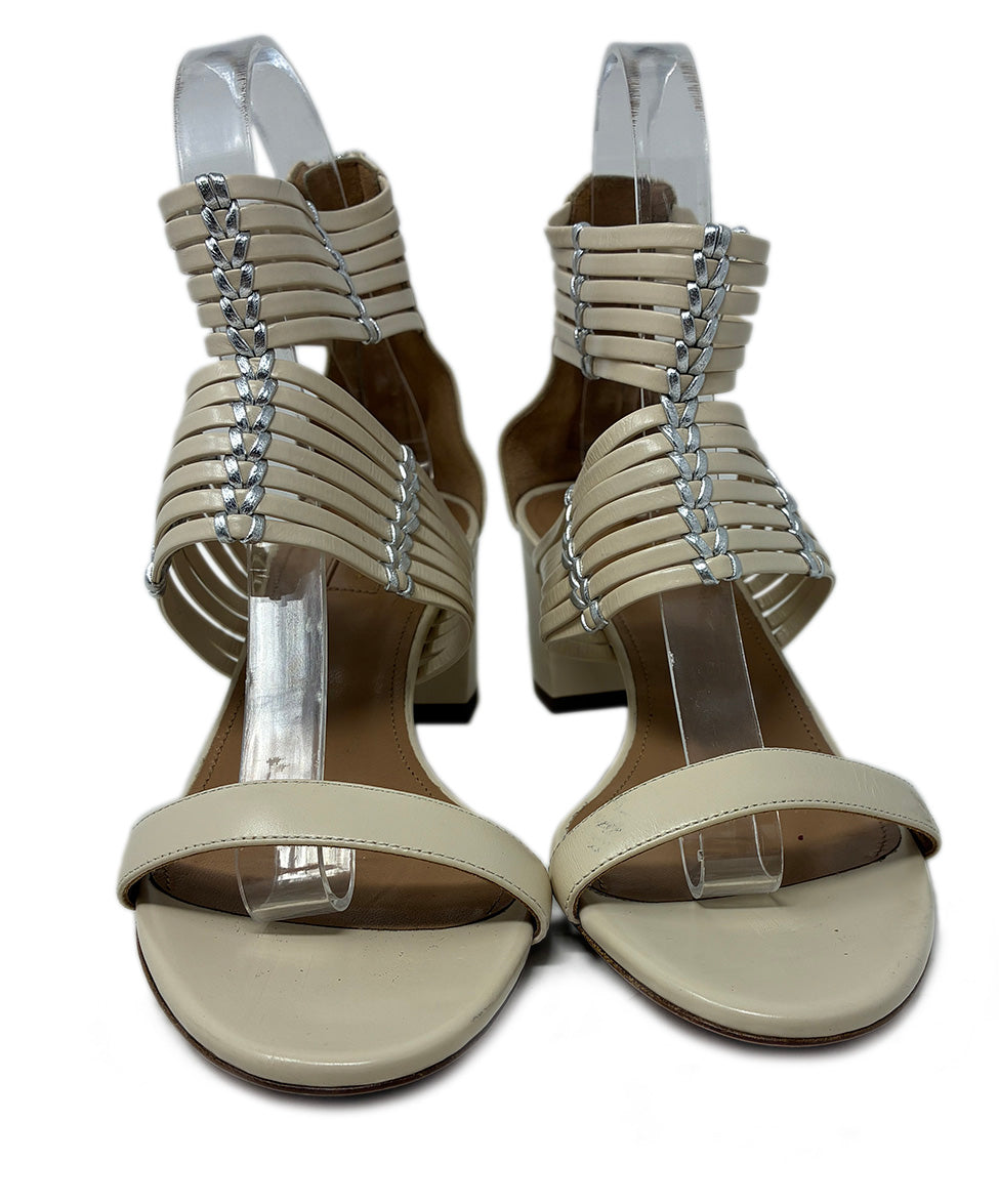 Aquazzura Neutral Leather Silver Detail Sandals sz 7 l Michael's