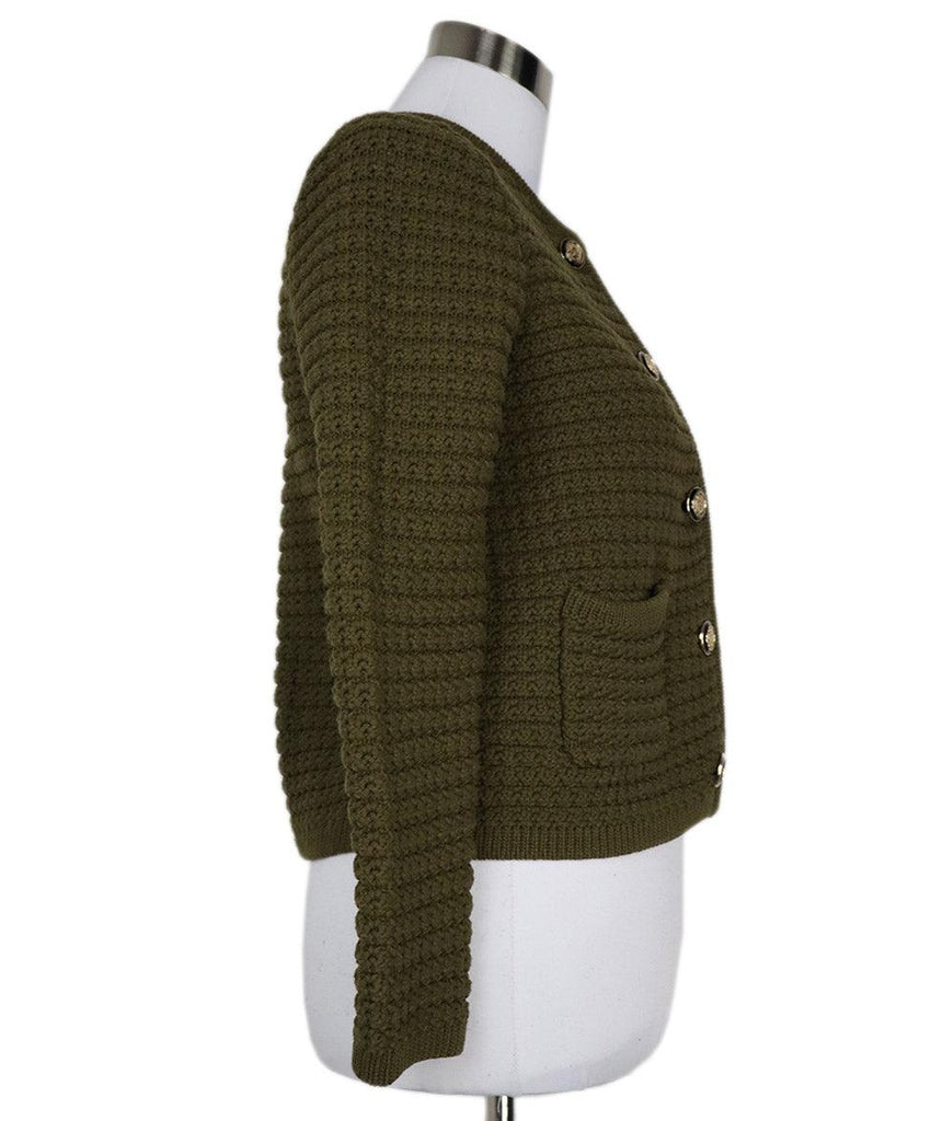 Ba&sh Olive Green Cotton Cardigan 1