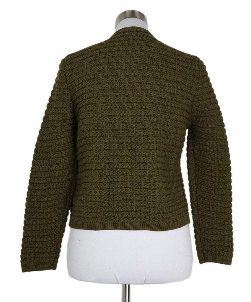 Ba&sh Olive Green Cotton Cardigan 2