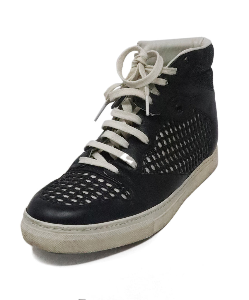 Balenciaga Black & White Leather Sneakers 