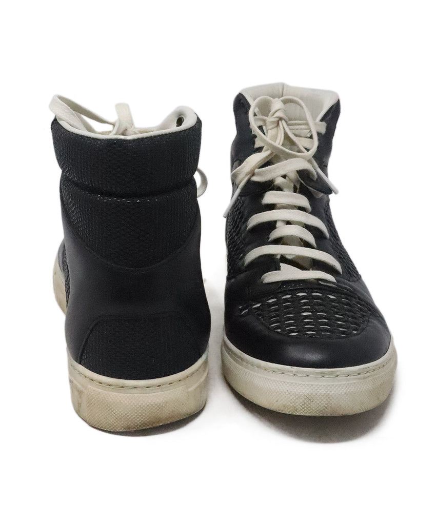 Balenciaga Black & White Leather Sneakers 2