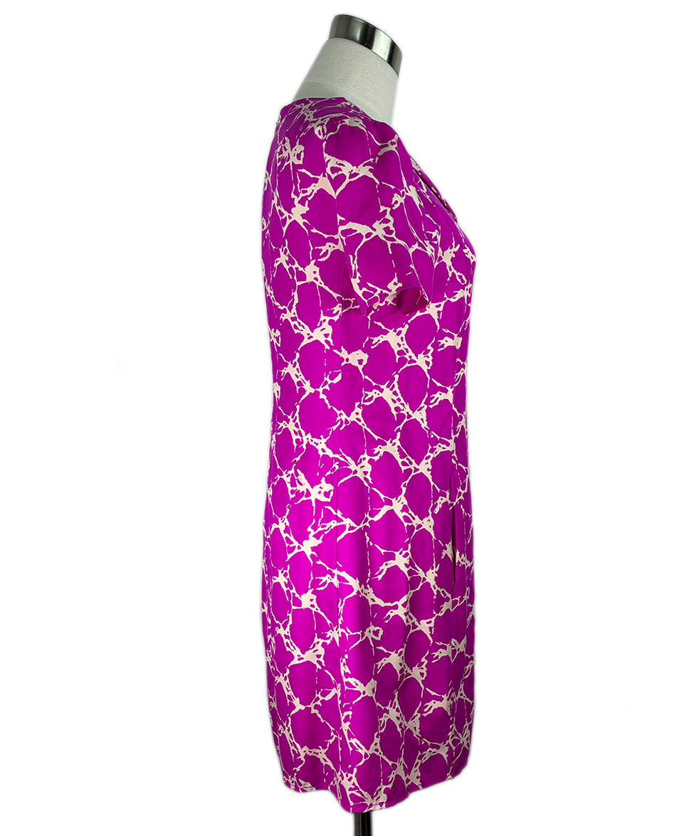 balenciaga purple dress Balenciaga Purple White Silk Dress Sz 4